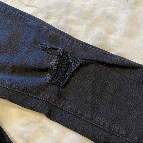 (27) Levi’s 711 Skinny Mid-Rise Jeans Black Distressed Midrise Slim Fit - Picture 8 of 12